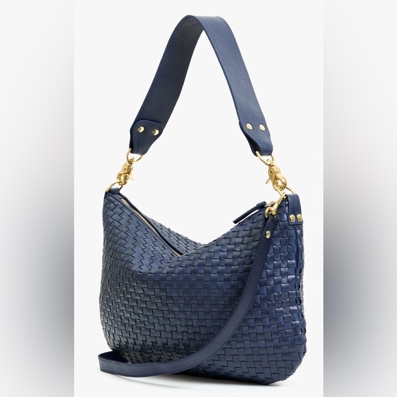 Clare V Handbags - Clare V. Moyen Messenger Bag Bleu Marine Woven Checker Shoulder Bag